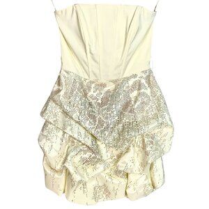 Vintage Jessica McClintock Gunne Sax Y2K Strapless Sparkle Cocktail Dress Size 1